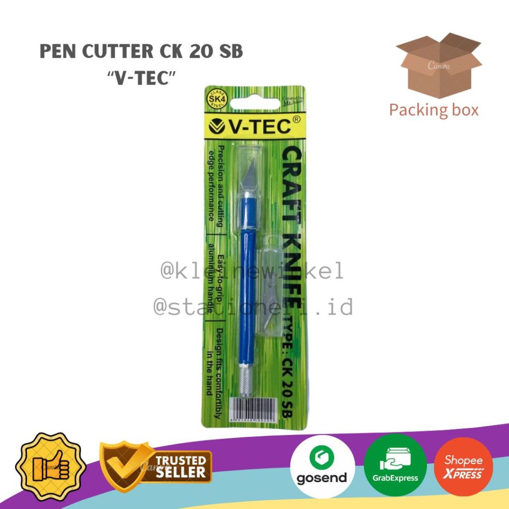 

Pen Cutter/ Craft Knife V-Tec CK-20-SB Pisau Ukir