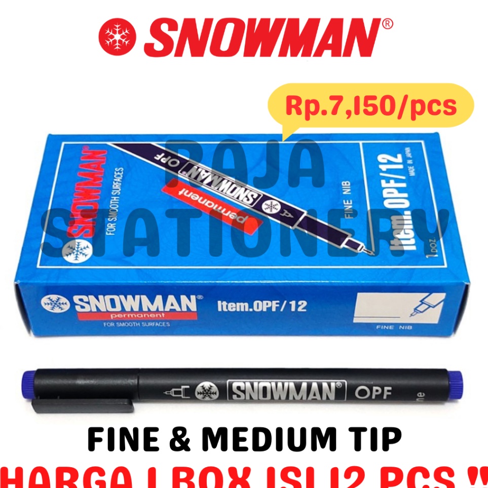 

KODE M3Y SNOWMAN PERMANENT MARKER OPF OPM BLACK BLUE RED GREEN SPIDOL PERMANEN SNOWMAN HITAM BIRU MERAH HIJAU IJO OHP 12PCS