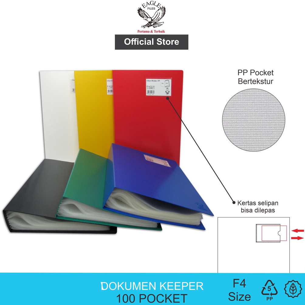 

KODE A92L Dokumen Keeper Clear Holder Document Keeper Display Book EAGLE F4 FOLIO 1 Pocket