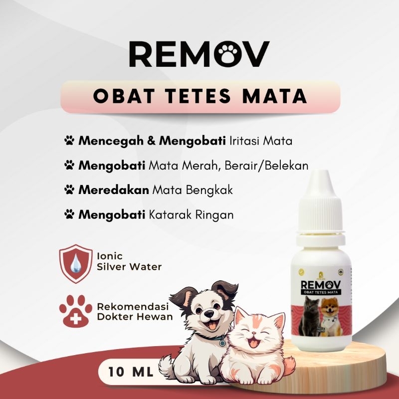 REMOV Obat Tetes Mata Anabul Mata Merah Infeksi Belekan Kucing Anjing