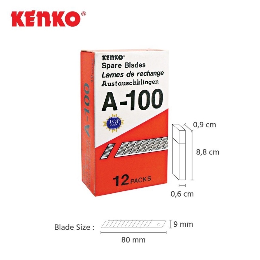 

KODE W64N KF KENKO ISI CUTTER BLADE A 1 REFILL PISAU KATER KECIL CUTER A1 1 BOX isi 12 tube PER BOX