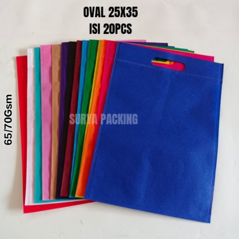 

Goodie Bag Oval 25x35 ECO Spunbond kain isi 20pcs