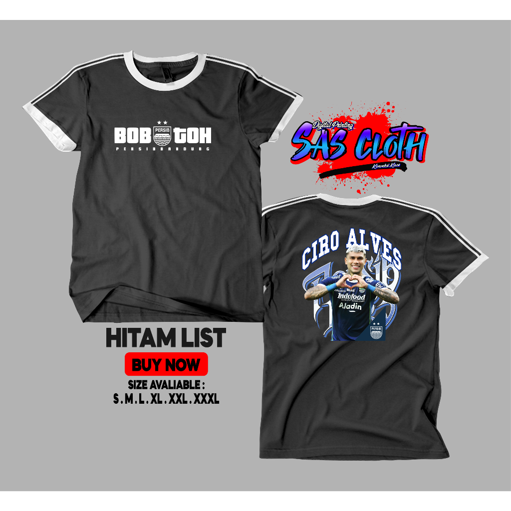 T-SHIRT Kaos Baju distro CIRO ALVES VOL 2 Persib bandung / viking / maung bandung / pria wanita terl