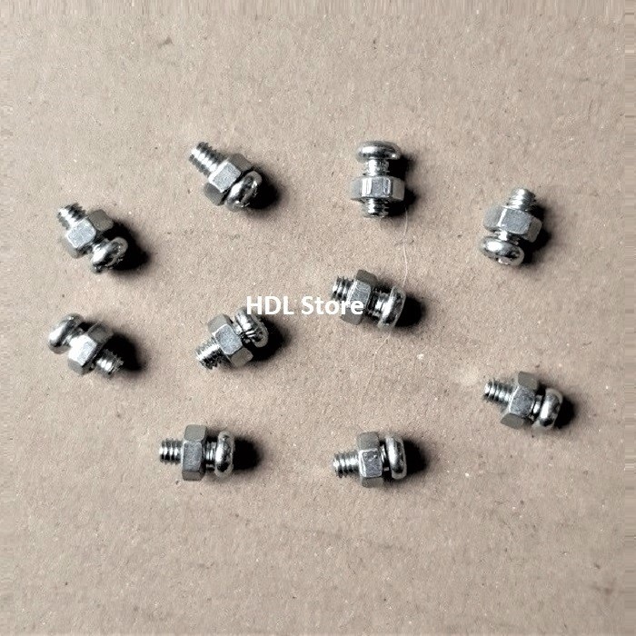 10 Pcs Baut + Mur Untuk Kait Gantungan Cantelan Cover Box Lampu Tanning