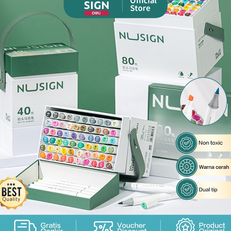 

Ready Stock Nusign Sketch Marker Spidol Sketsa Dual Tip 4 6 8 Warna Non Toxic NS736