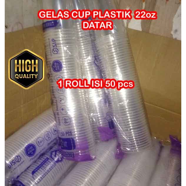 Gelas plastik cup es bubble minuman teh kopi 22oz 22 oz DATAR