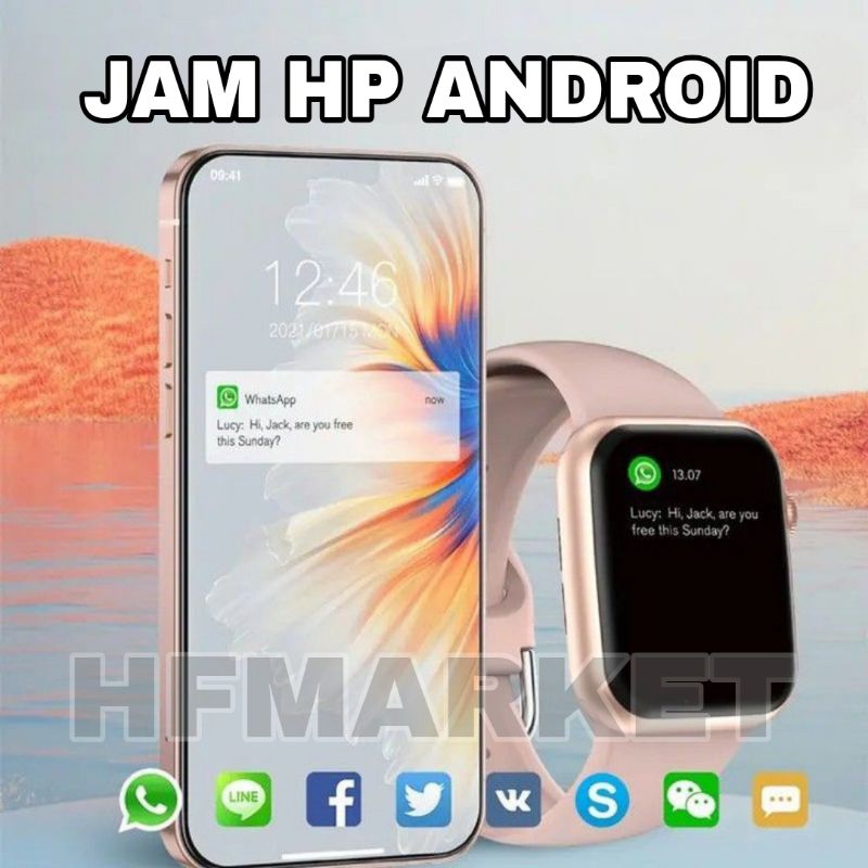 JAM HP ANDROID SMARTWATCH TERBARU  JAM TANGAN AIMO ANAK PRIA REMAJA WANITA Y68 SMARTWATCH D20 Series