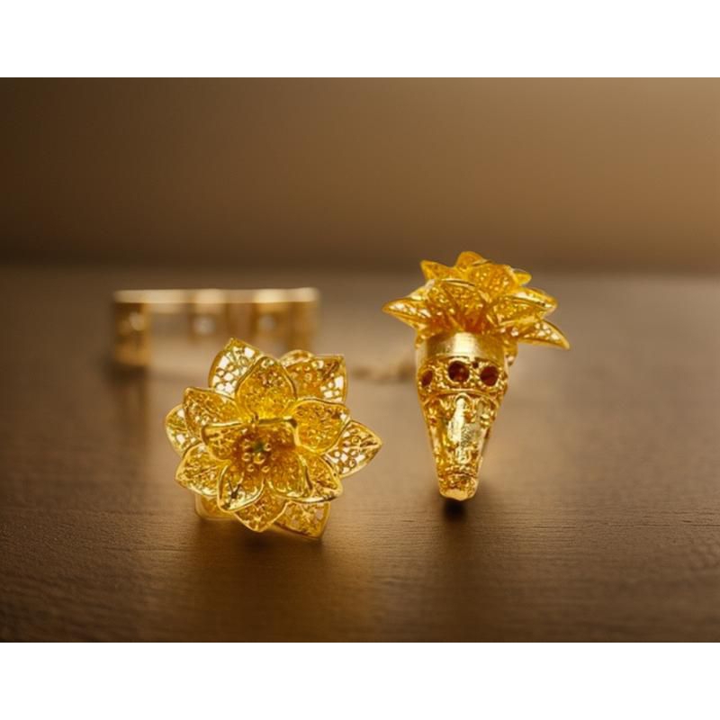 anting motif bunga kendari alpaka subeng aksesoris anting bali giwang bunga kendari souvenir bali ak