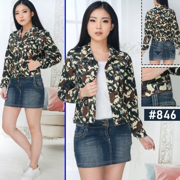Top Produk MC girl Jaket Twill Loreng Wanita  Jaket Army Cewe  Jaket Twil Korea Jaket Tuwil Cewek