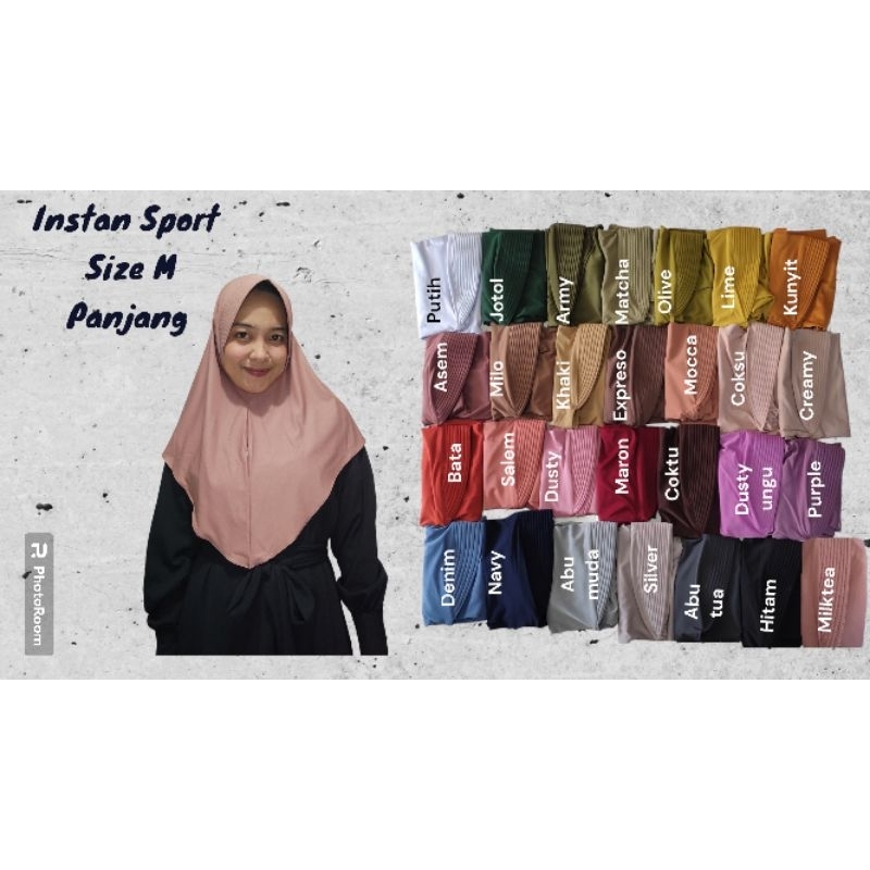 Hijab Sport Size M Panjang|hijab jersey |Menutup dada