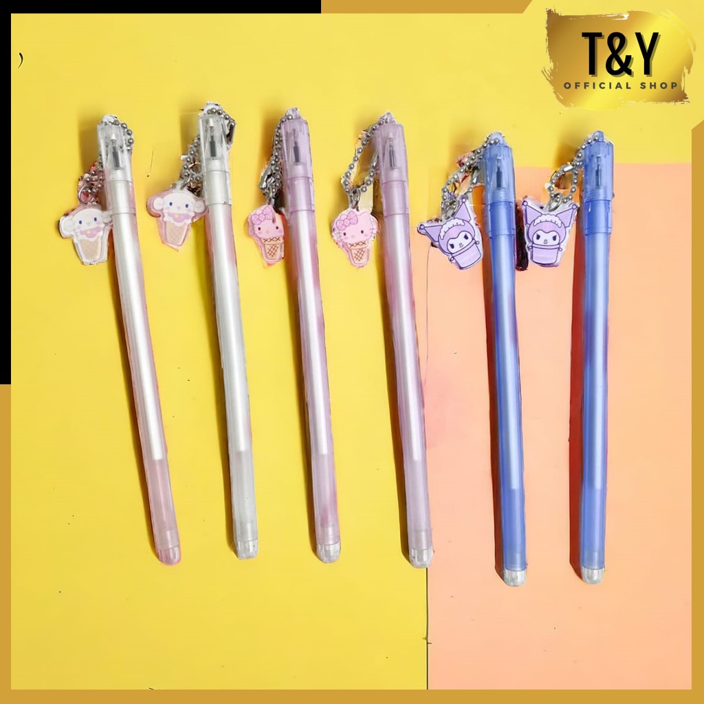 

T&Y Pen Gantungan Motif Kartun Pulpen Lucu Aesthetic Bolpoint Karakter Pena Gel Bolpen Unik Alat Tulis Kantor