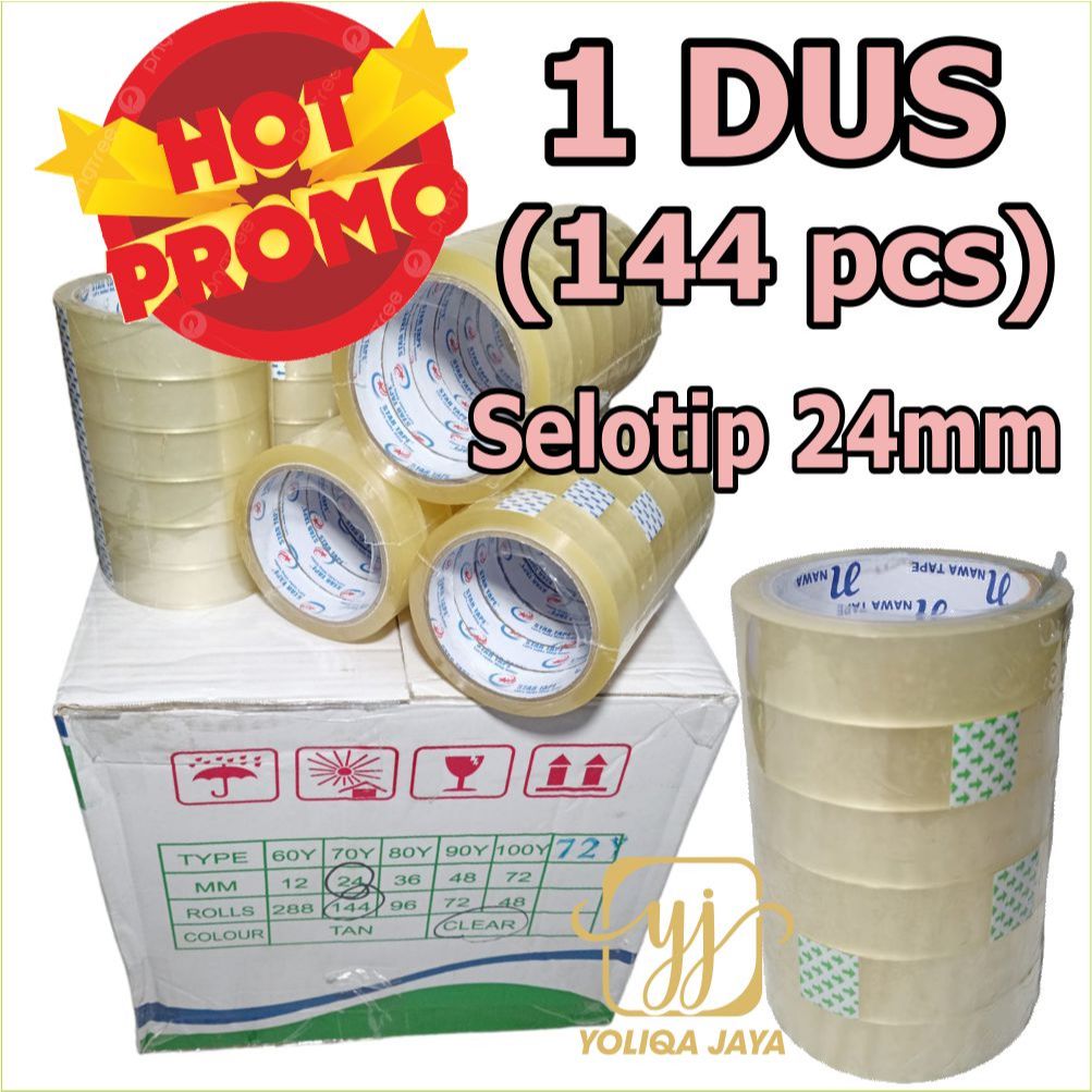 

LAKBAN KECIL BENING / SOLASI / SOLATIP / SELOTIP UKURAN 1 inch / 24mm yard Harga 6 pcs