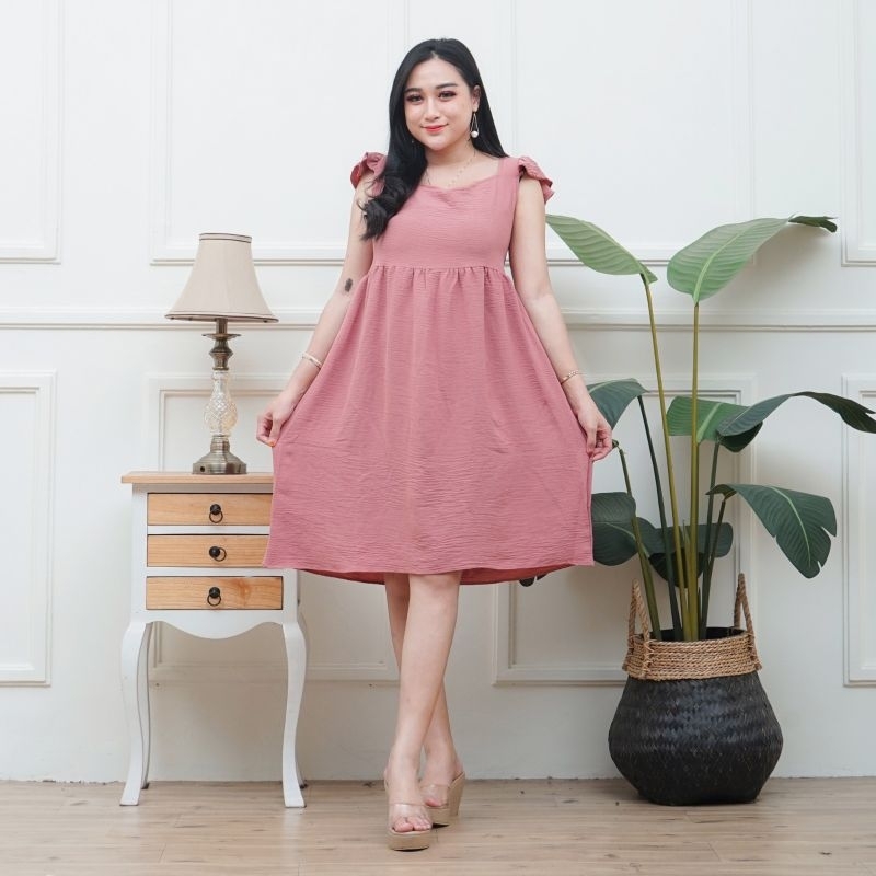 daster polos lengan kupu kupu daster bali midi dress bisa buat bumil