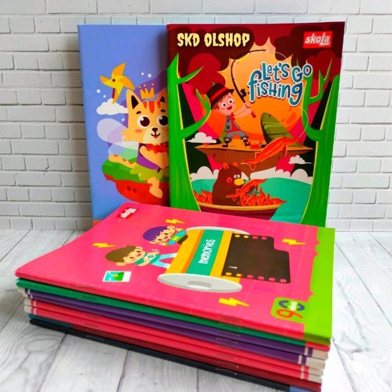 

Buku Tulis SKOLA 58 Lembar Murah / Buku Sekolah Anak Bergaris Karakter Sidu ( 1 pack Isi 10)