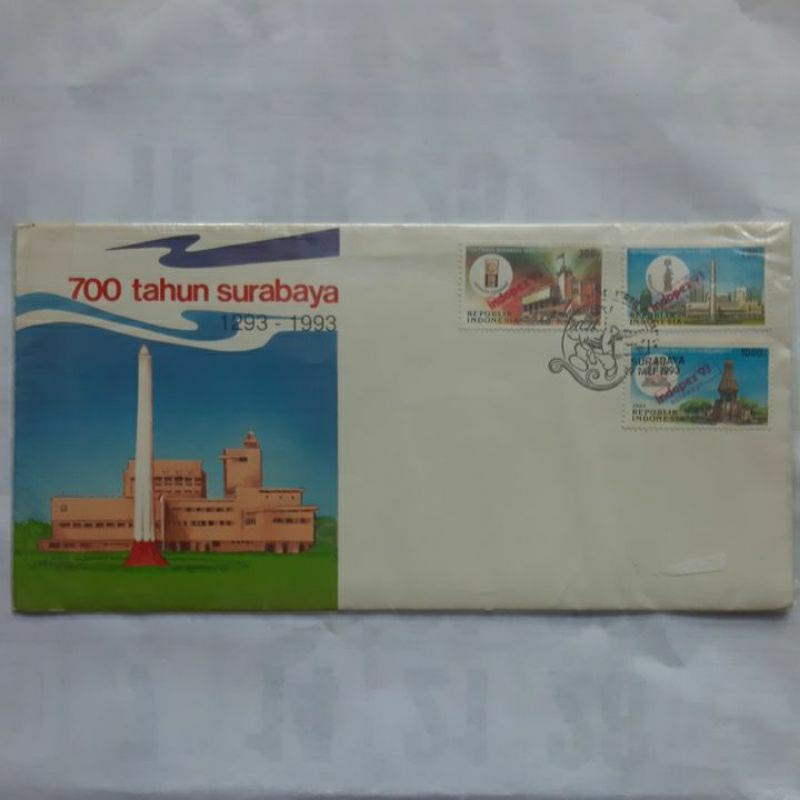 

Perangko SHP 1993 700 Tahun Surabaya Indopex 93 sampul 3 prangko