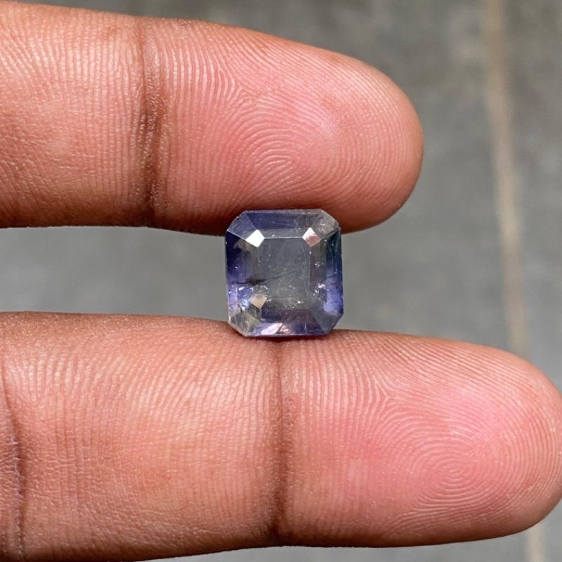 Natural Iolite Batu Blue Iolite octagon Bukan Blue Safir Sapphire Dim 11x10x7 CT 5.50