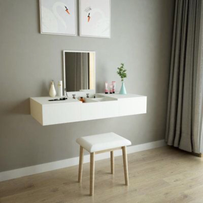 Meja Rias Minimalis modern + Kaca Buka tutup pintu