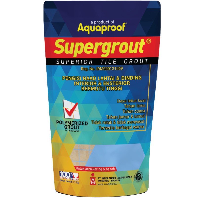 Supergrout Semen Nat Keramik 1Kg/ Pengisi Nat Keramik Aquaproof Warna Standar 1 Kg/ Oker Semen Keram