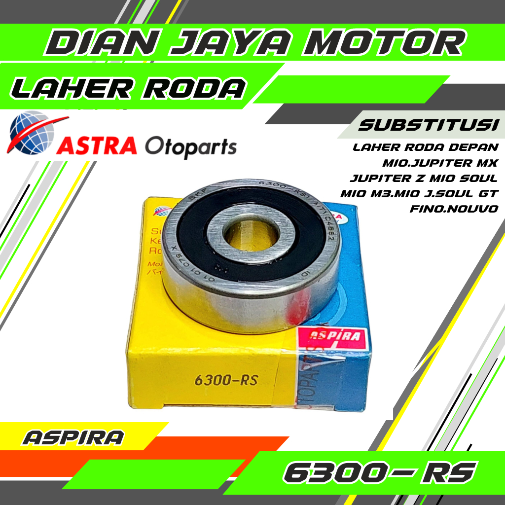 Bearing Laher Roda 6300-RS Aspira Laher Roda Depan Mio Jupiter MX Mio J MIo M3 Mio Z Soull GT