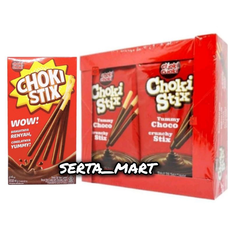 

Choki Choki Stix 12's x 27gr / Choki Stix Box 48gr - Choki Coki Biskuit Stick Cokelat