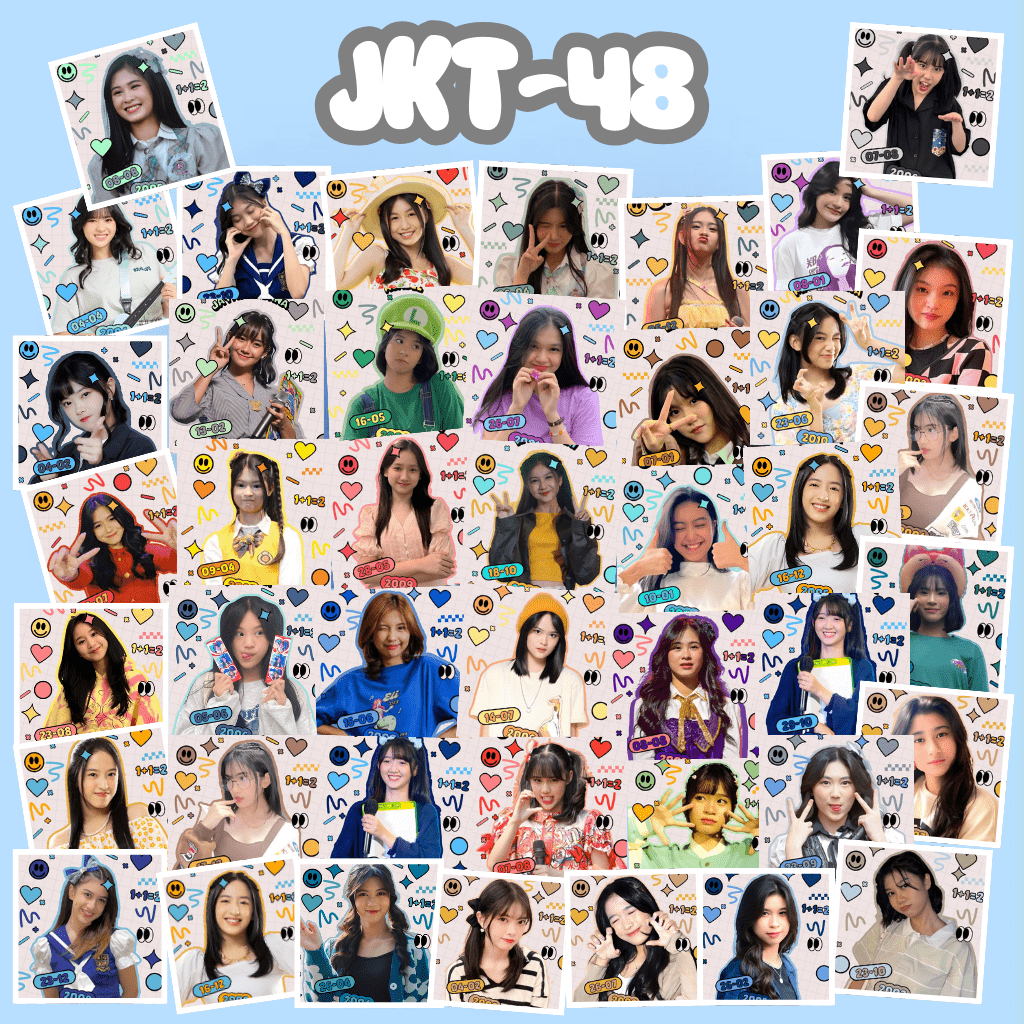 

(50 PCS) STICKER DECO JKT48 | STIKER PERSEGI JKT48 AESTHETIC