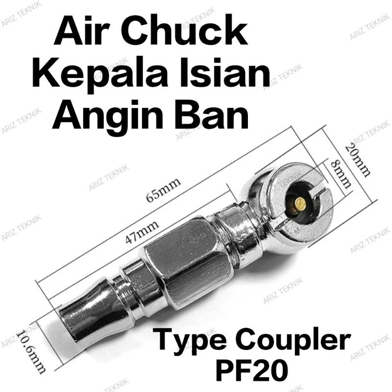 Cop Kepala Pompa Air Chuck Isian Angin Ban Sepeda Motor Mobil