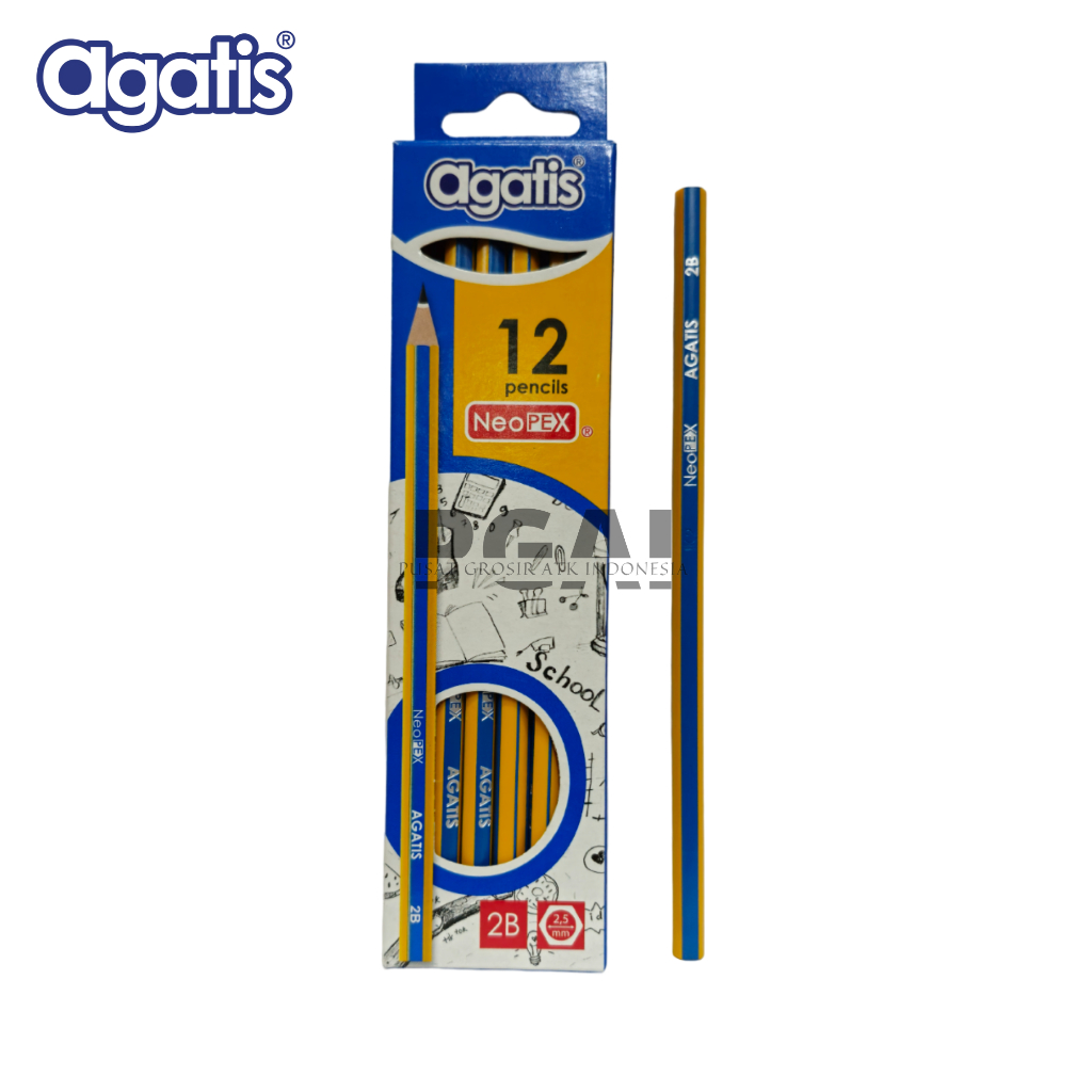 

PENSIL PENCIL 2B AGATIS NEO PEX BIRU KUNING FOR COMPUTER 1 PACK ISI 12 PCS