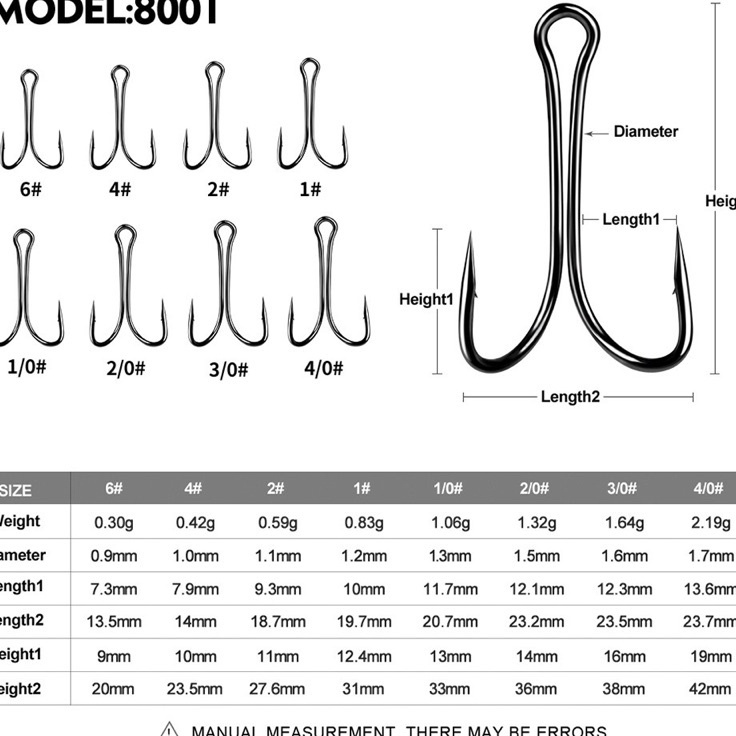 1pcs DOUBLE HOOK LAZARUS 9derajat