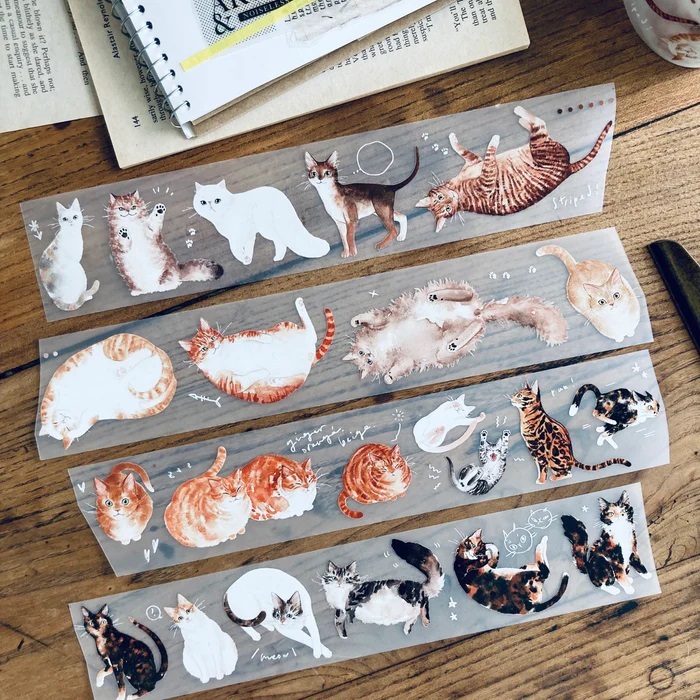 

Somesortof.fern Ginger Neko Cat PET Tape Sticker Sample