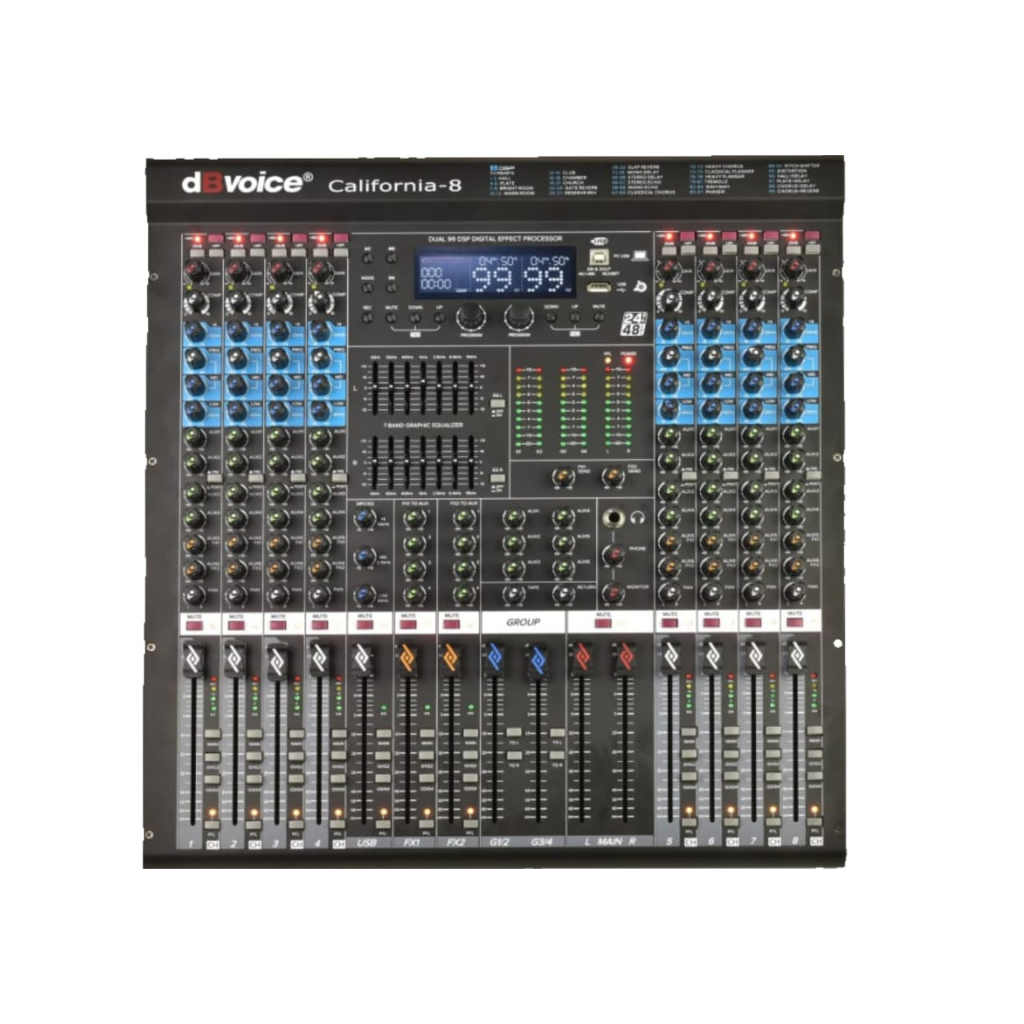 Mixer dBvoice California 8 California8 Original 8Ch New Double Effect + Double Equalizer