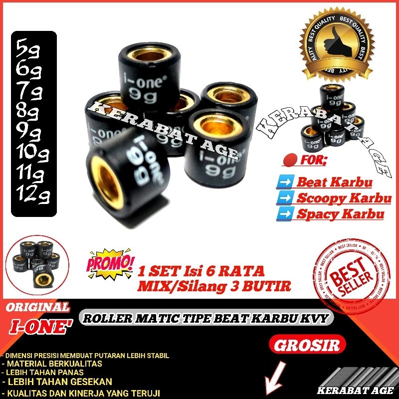 Roller Roler Loler Racing ( BK ) BEAT Karbu SCOOPY carbu SPACY 5 6 7 8 9 10 11 12 GRAM GR 10GRAM i-O