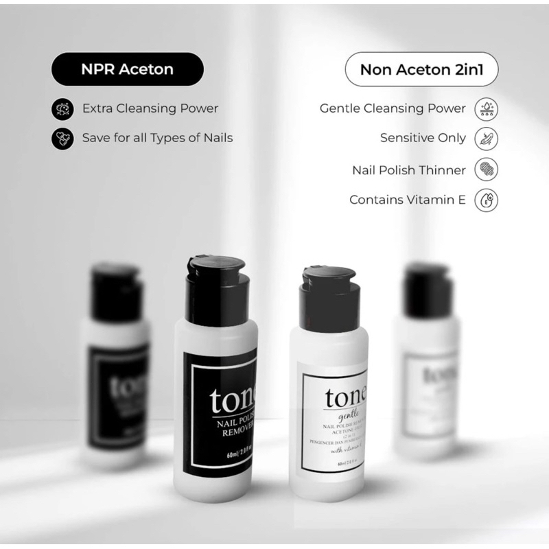 Tone Aseton Penghapus Kutek BPOM Sangat Cepat dan Bersih Premium / Acetone Nail Polish Remover