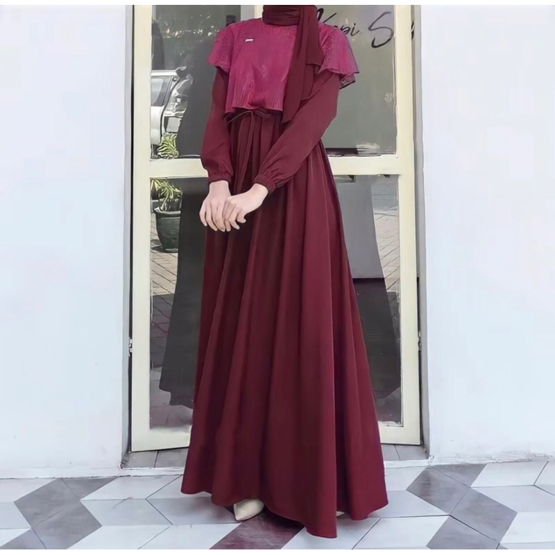 GAMIS MIX BRUKAT SIMPLE / GAMIS REMAJA KEKINIAN / GAMIS KONDANGAN ELEGAN