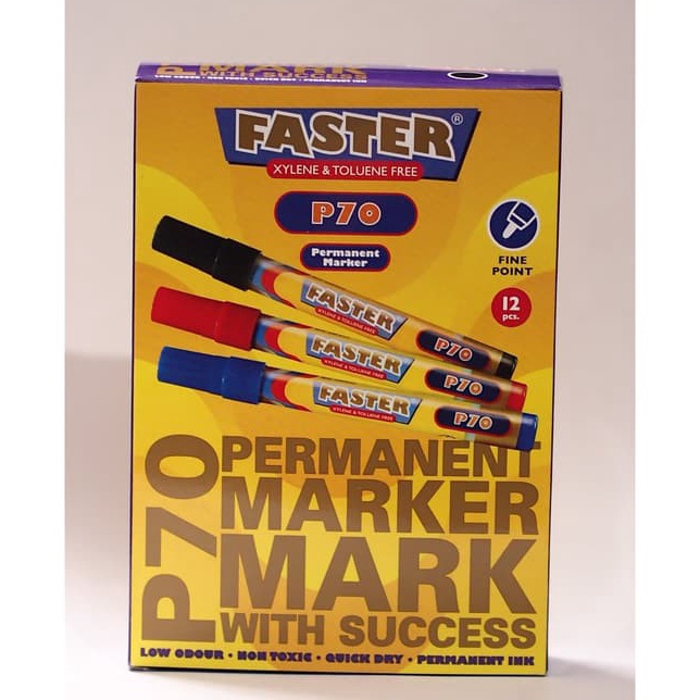 

Faster P7 Permanent Marker isi 12 pcs Black Blue dan Red