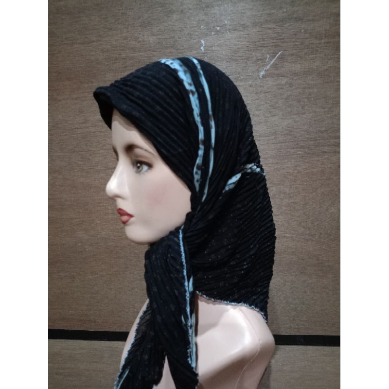CTS plisket - kerudung jadul - segiempat CTS plisket - bjs jember