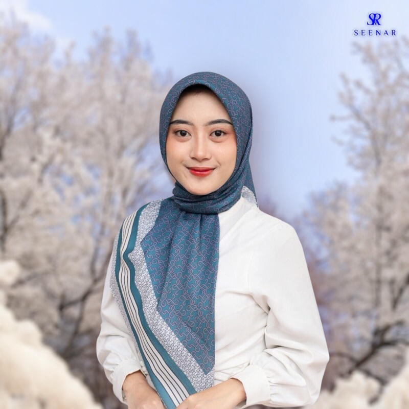 Lulu series - Segi empat hijab kerudung motif voal printing sublime