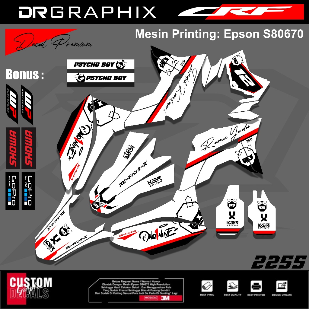 Dekal Sticker CRF 150L Putih Keren (body menyesuaikan) keren Dengan pilihan warna stiker fullbody