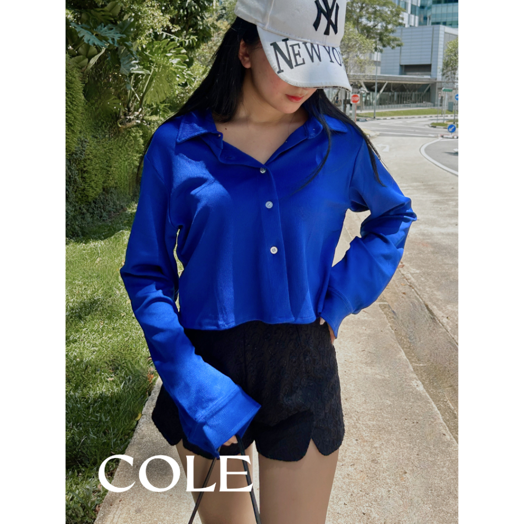 [IRIS] COLE TOP / Kemeja Cropped / Kemeja Lengan Panjang Wanita / Kemeja wanita