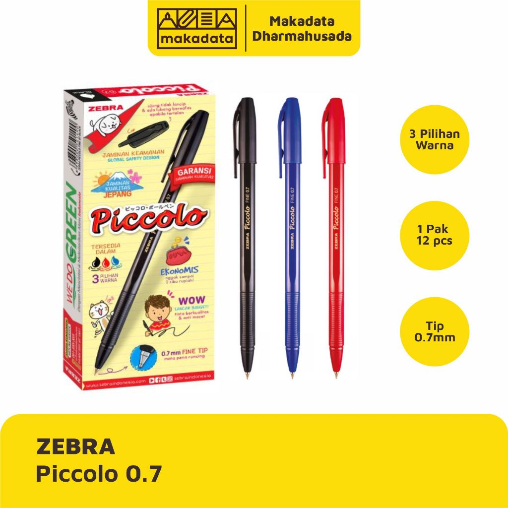 

BALLPOINT | BOLPEN | PULPEN ZEBRA PICCOLO 0.7MM (1PAK)