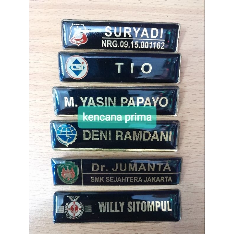 

nama dada,papan nama,name tage logam