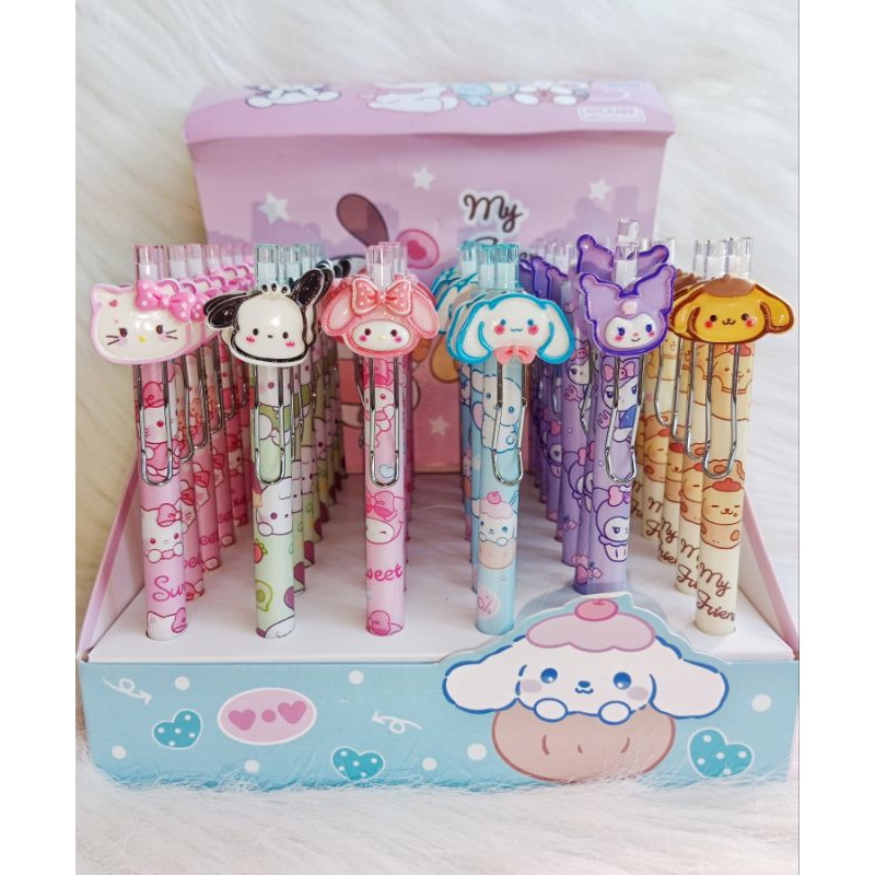 

Pulpen pena gel Lucu Sanrio Kuromi Melody Cinnamorol pompopurin Pochacco Hello Kitty