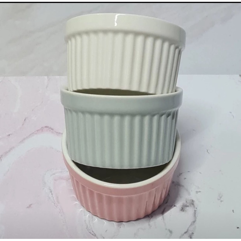 Zoe ramekins mini bowl shouffle cake mould bake pan mangkuk kecil keramik kecil soup cawan musi pudd