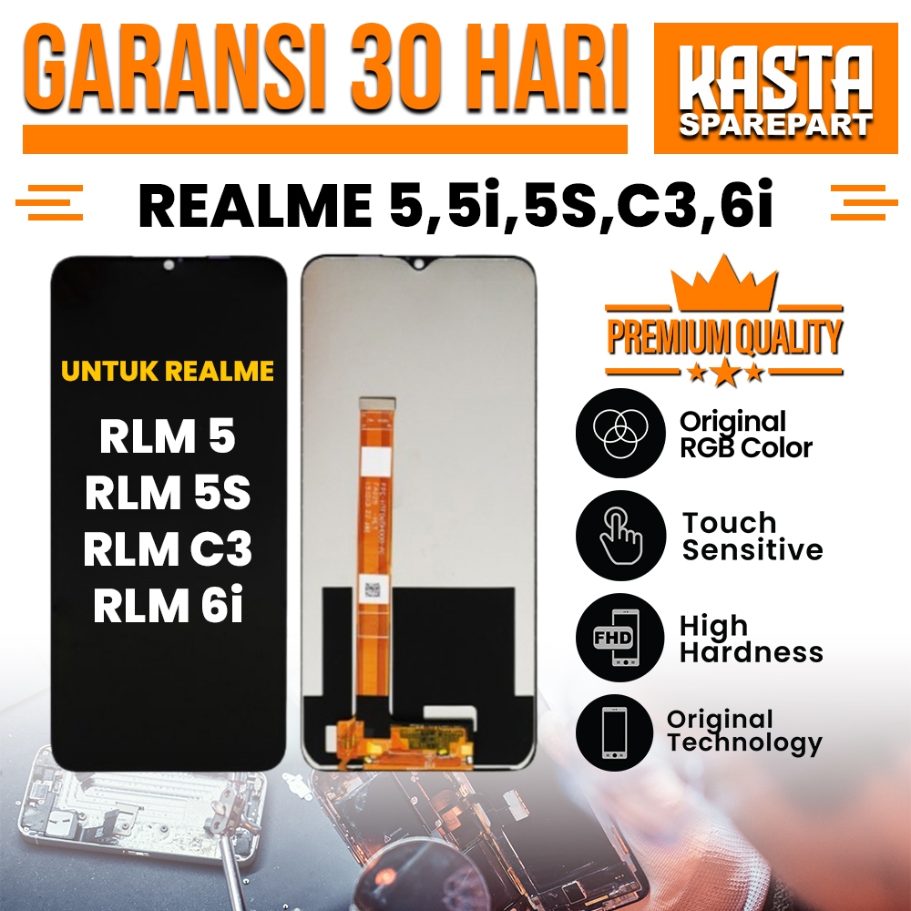 【LCD ORIGINAL】LCD REALME 5 / REALME 5I / 5S / C3 / 6I LCD TOUCHSCREEN FULLSET KUALITAS ORI 100%