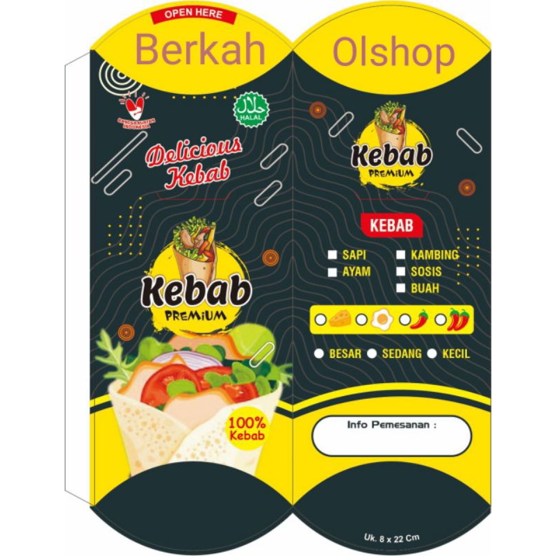 

(100pcs)Dus kebab mini,wadah kebab murah 8x20 cm