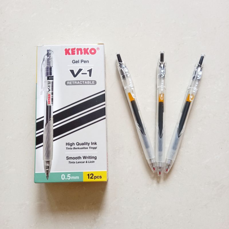 

[ LUSIN MURAH ] Pulpen Gel Pen Pena Jel 0.5 mm Kenko V-1