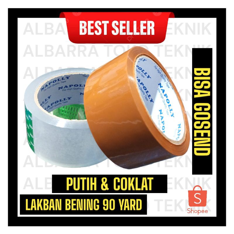

LAKBAN BENING 90 YARD / ISOLASI / SELOTIP / CLEAR TAPE 45MM X 60 METER FULL / (141gr) DAYA LENGKET KUAT / LAKBAN