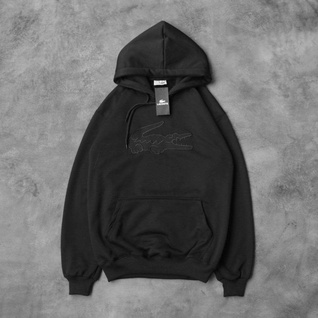 Hoodie Buaya Sweater Lacoste Premium Jaket Hitam HIGHT QUALITY BAYAR DI TEMPAT