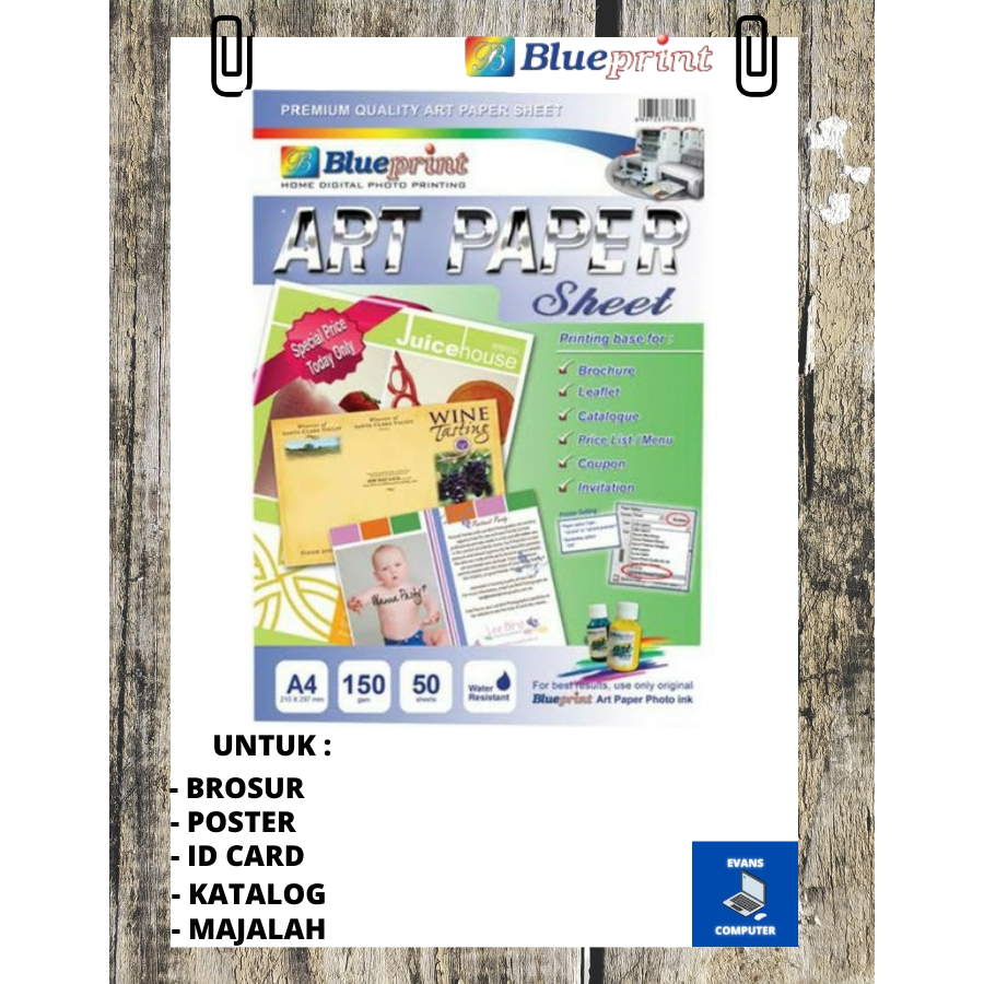 Kertas Photo Art Paper Laminating Stiker Pvc Silky Sublimation Transfer Paper Dark Transfer Paper Wh