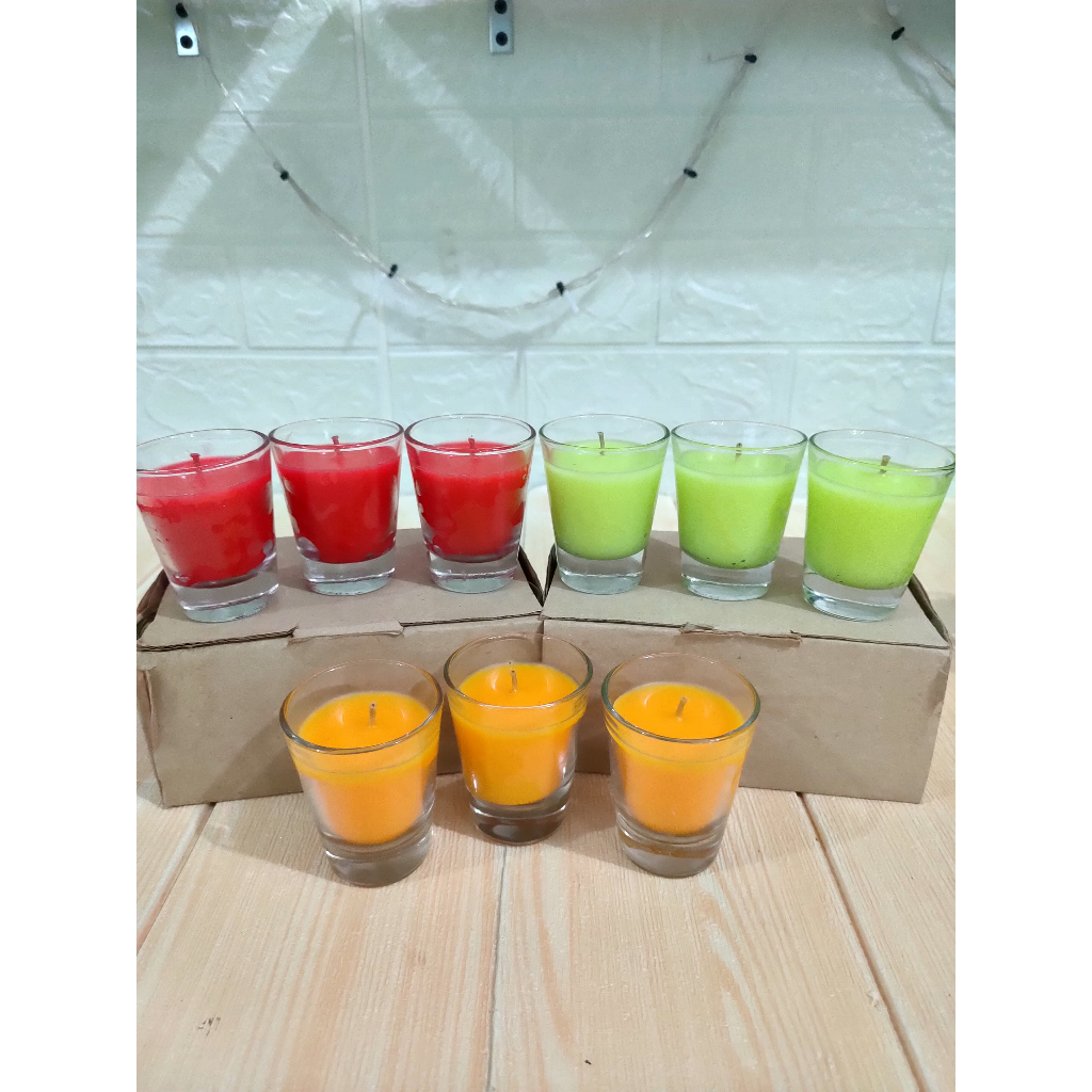 Lilin Gelas Mini Aroma Terapi Model Gelas Polos Lilin Gelas