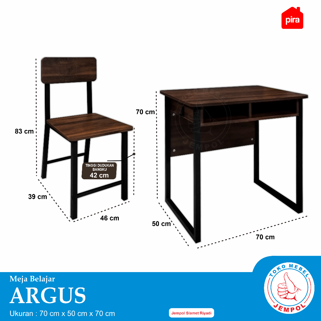 Meja Tulis ARGUS/Meja Belajar Anak/Set Meja Kursi Belajar/Meja Minimalis/Meja Kantor/PIRA Metropolis